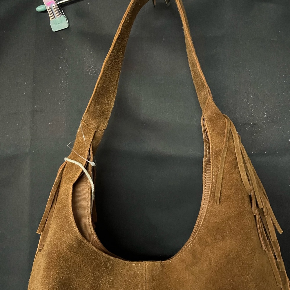 Haute Hippie Brown Suede Fringe Hobo Bag NWT - Picture 11 of 15